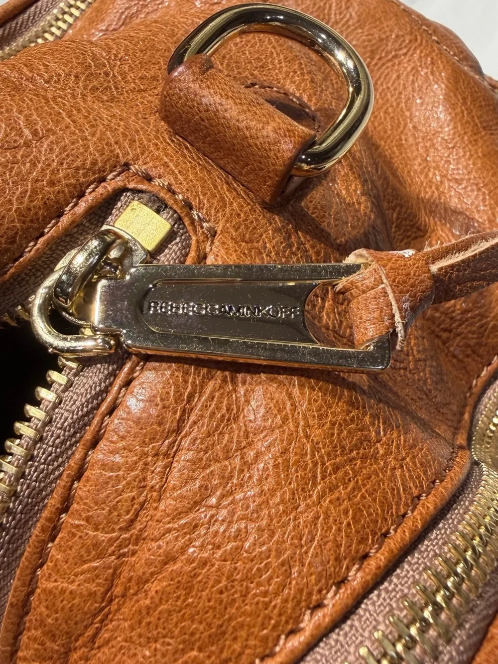 Rebecca Minkoff Quilted Brown Satchel with Studs